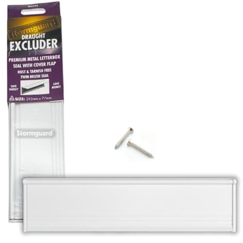 Image of Letter Box Cover with Brush & Flap for Internal OR External Use - White Finish