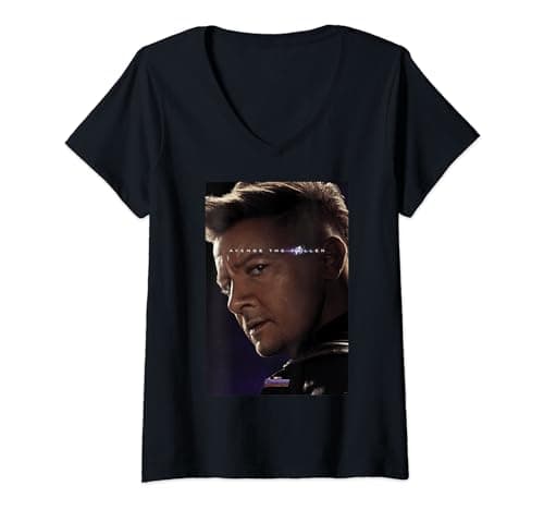 Image of Womens Marvel Avengers Endgame Hawkeye What Ever It Takes Poster V-Neck T-Shirt