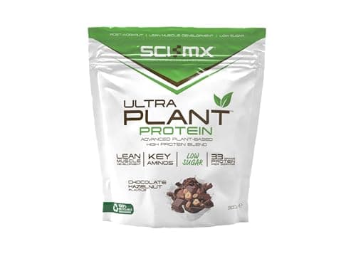 Image of SCI-MX Ultra Plant - Chocolate Hazelnut Flavour Vegan Protein Powder Blend + Vitamin B Compex - Muscle Growth & Maintenance - Low Sugar, Non-GMO - 900g (20 servings) 34g protein per serving