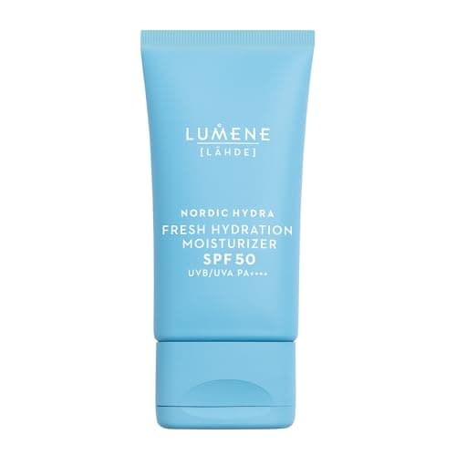 Image of Lumene Nordic Hydra [LÄHDE] Fresh Hydration Moisturizer SPF50 – Lightweight Daily Face Cream with Hyaluronic Acid & Birch Sap, 24h Hydration, High UVA/UVB Protection, Vegan, 50ml