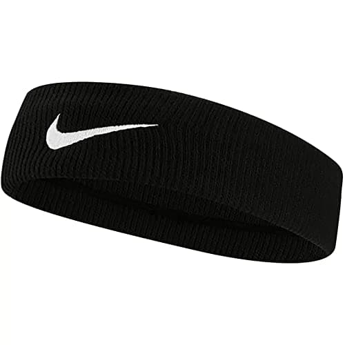 Image of Nike Elite Headband, Running, Fitness, Training, Sports Hairband, Sweat-Wicking, Black/White, One Size