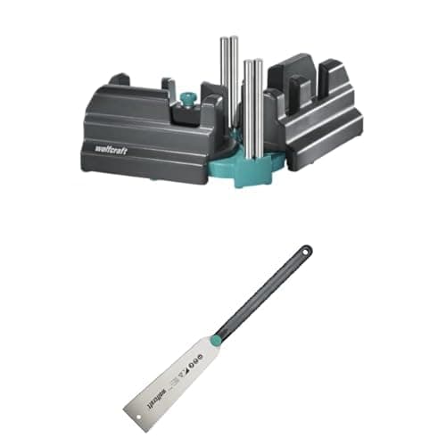 Image of wolfcraft Bevel and mitre Box I 6948200 I 2-in-1 Product for Precise baseboards & Japanese Saw I 6951000 I for Easily Sawing baseboards, Branches, or Plastic Pipes