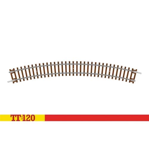 Image of Hornby TT8005 TT Gauge Curve - 3rd Radius 30° - Extra Track Pieces for Model Railway Sets, Toy Train Track Pieces, Includes: 1x 353mm 3rd Radius Curve - Hobbies for Men - Scale 1:120