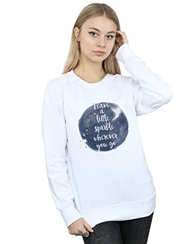 Image of Disney Women's Tinker Bell A Little Sparkle Sweatshirt White Small