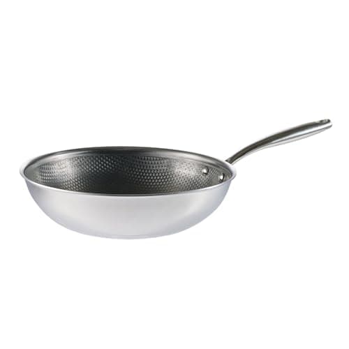 Image of lakeland Tri-Clad 28cm Non-Stick Wok with Glass Lid
