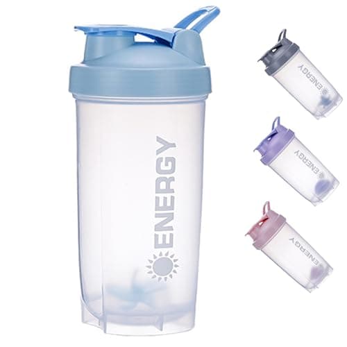 Image of Pubiao Protein Shaker Cup Sports Supplements Shakers with Mixer Ball Fitness Milkshake Portable Workout Water Cup 500 ml, Blue