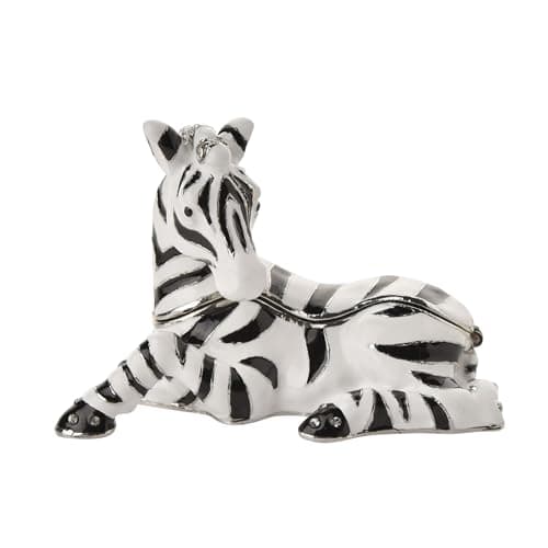 Image of Widdop Stratton Trinket Box by Treasured Trinkets - Zebra Design - Jewellery Storage Organiser Ornament - Gift for Mum Her Mother's Day Birthday Loved One Present