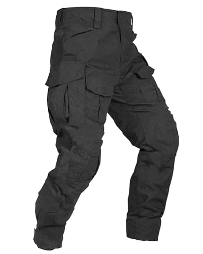 Image of VATINNT Men's Hiking Tactical Trousers Waterproof Camouflage Combat Cargo Trousers Outdoor Military Work Pant with Multi-Pocket G3WF Black 32