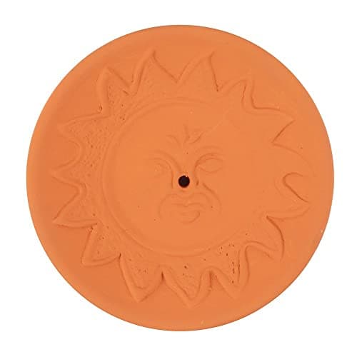 Image of something different Sun Terracotta Incense Plate Incense, Multicolor, Unique