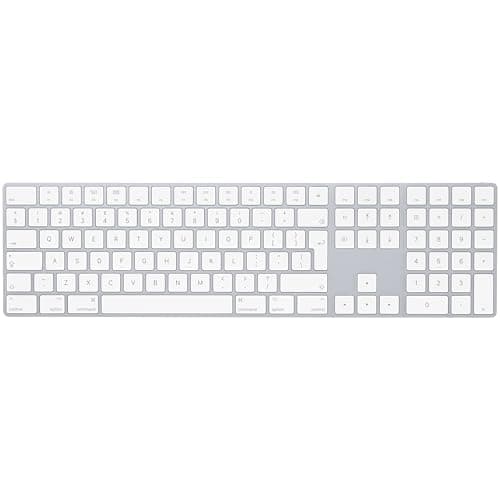 Image of Apple Magic Keyboard with Numeric Keypad: Bluetooth®, rechargeable. Works with Mac, iPad or iPhone; International English, Silver