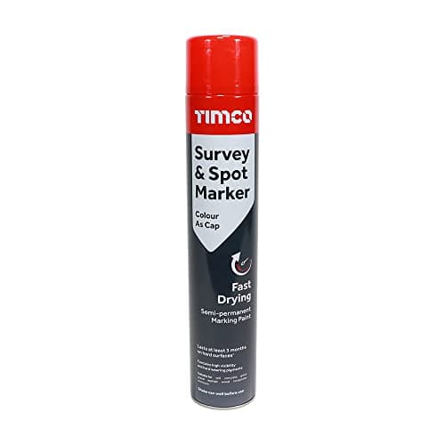 Image of TIMCO Survey - Spot Marker - Ideal for a variety of uses including: highway maintenance, site excavation, turf marking - 750ml - Red