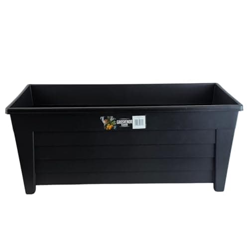 Image of Easy Shopping® Black Large Grosvenor Trough 55cm Long Plant Pot Flower Planter Ideal for Home Office Balconies Gardens Greenhouses & Patios & Park (1)