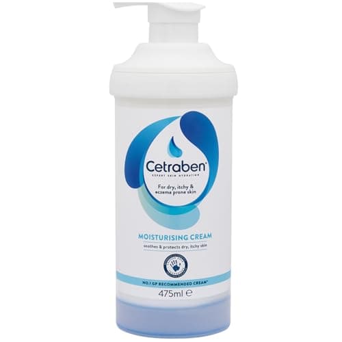 Image of Cetraben Moisturising Cream, For Dry, Itchy, Sensitive & Eczema-Prone Skin, Soothe, Moisturise, Hydrate, & Protect, Dermatological Moisturiser,Daily Use on the Body, Fragrance Free, 1 x 475ml