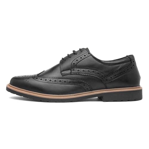 Image of Hush Puppies Girls Verity Brogue School Uniform Shoe, Black, 5 UK