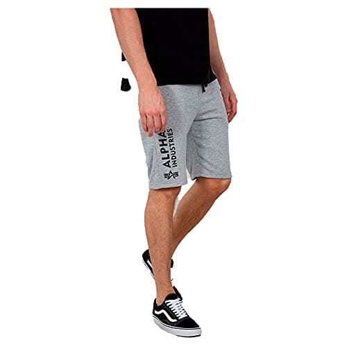 Image of aplha industries Men's Basic AI Bermuda Shorts, Grey Heather, L