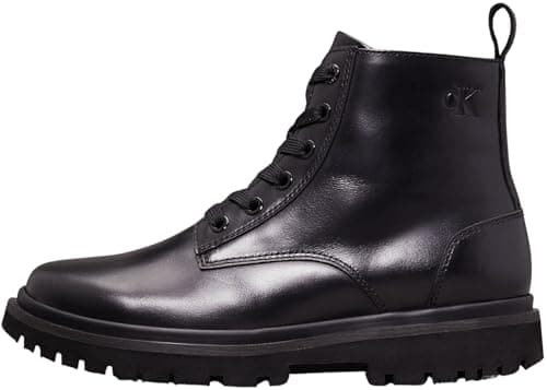 Image of Calvin Klein Women’s Eva Lace Up Boots, Black (Triple Black), 6