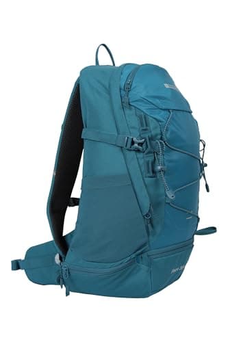 Image of Mountain Warehouse Pace 30L Rucksack - Hydration Compatible Backpack, Airflow Back System Rucksack, Packaway Rain Cover - For Travelling, Camping, Hiking Teal