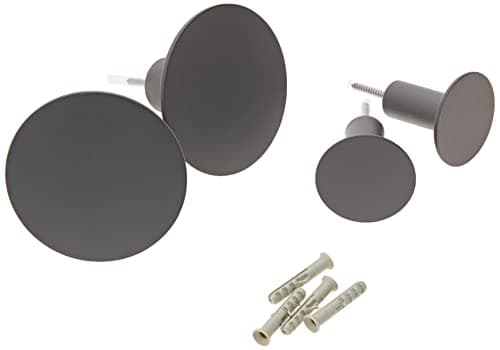 Image of blomus Wall Hooks 65800 Wall Hook Set, Gunmetal, 4.5 cm