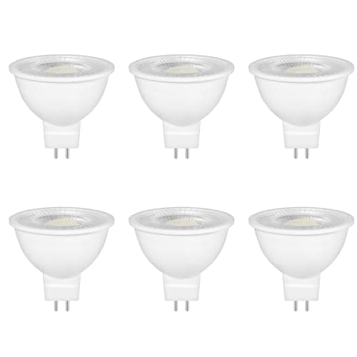 Image of Caldarax 6 Pack MR16 GU5.3 LED 5W 12V Reflector Bulb, Cool White 6000K, Equivalent to 50W 35W Halogen Spotlight Bulb, 500LM, 120°Beam Angle, Non-Dimmable, for Hallway, Ceiling Spotlight