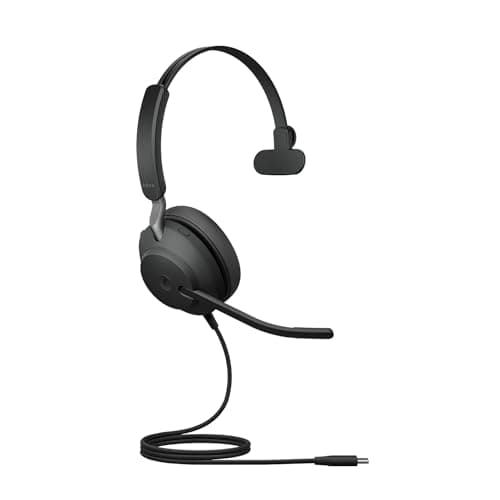 Image of Jabra Evolve2 40 SE Wired Noise-Cancelling Mono Headset With 3-Microphone Call Technology and USB-C Cable - MS Teams Certified, Works with All Other Platforms - Black
