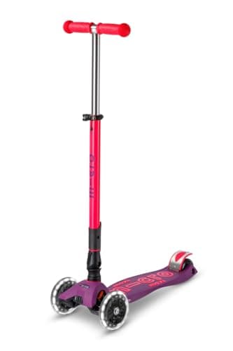 Image of Micro Scooters | Maxi Micro Deluxe Foldable Children's Scooter | Big Wheels | Handlebar Adjustable | 5-12yrs | Boys & Girls | Pink/Purple