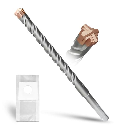 Image of METOTY SDS Plus Hammer Drill Bit 14mm×210mm, with 4 Carbide Cutting Edges, Head with Coating, Masonry Drill, Hammer Drill, Concrete Drill, for Stone, Concrete, Natural Stone, Brick Wall