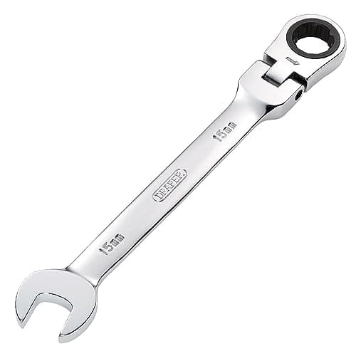Image of Draper 52017 Hi-Torq Metric Flexible Head Ratcheting Combination Spanner, 15mm