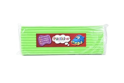 Image of The Original Plasticine, One Colour Slab 400g - Fluro Green, Modelling Clay for Professional Animators and Model Makers, Easy to Shape and Mould, Make Sculptures, Models and Stop-Motion Animations