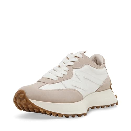 Image of Steve Madden Women's Campo Sneaker Shoes, Beige Multi, 6.5, Beige Multi, 4.5 UK