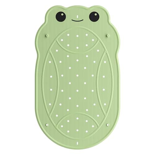 Image of UNEEDE Non Slip Bath Mat for Kids, Frog-Shaped Bathtub Mat Non Slip Anti Mould, 76 x 45 cm, Rubber Bath Mats for Babies & Children, Bath Mat for Bathtub with Strong Suction Cups, Machine Washable
