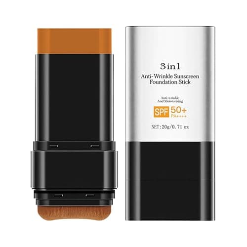 Image of 3In 1 AntiWrinkle Foundation Stick With SPF 50+, Korean Hydrating Lightweight Flawless Eraser Foundation Stick With Brush, Full Coverage Makeup Concealer For All Skin Types