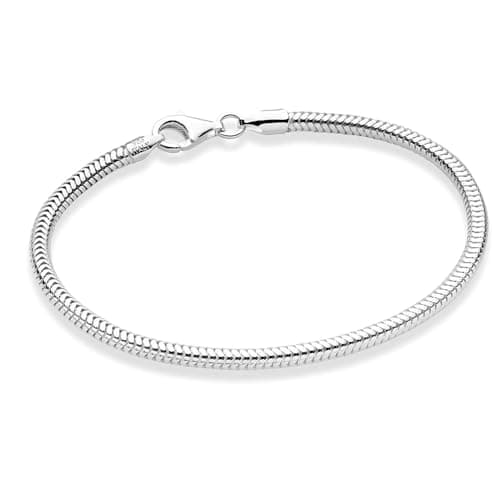 Image of Treasure Bay Mens Womens 2.3mm Silver Snake Chain Bracelet | Italian Solid 925 Sterling Silver Chain Bracelet For Men Women 17.5cm 18.5Cm 19.5Cm 21Cm 22Cm 23Cm (19.5)