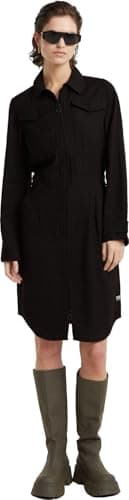 Image of G-Star Women's Military Shirt Dress, Black (dk black D25248-D522-6484), M