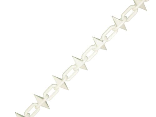 Image of Faithfull FAICHPLWS612 6mm 12.5m Spiked Plastic Chain - White