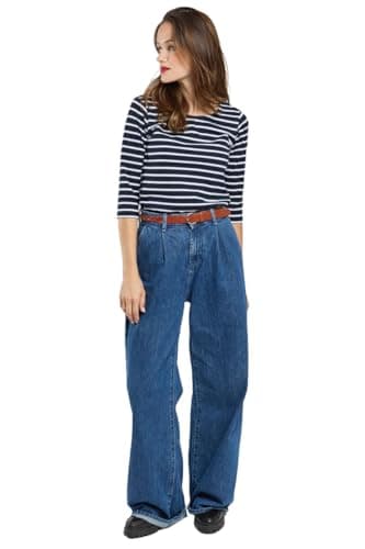 Image of Armor Lux Women's Cap Coz T-Shirt Not Applicable, Multicolour (Rich Navy/Blanc Bi8), X-Large (Manufacturer Size: 4)