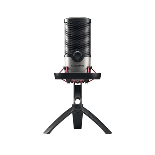Image of CHERRY UM 6.0 ADVANCED, USB Microphone for Streaming, Podcasts, Home Office, 2 Directional Patterns, Shock-Mount, Compatible with PC/Mac/PS4/PS5, Silver/Black