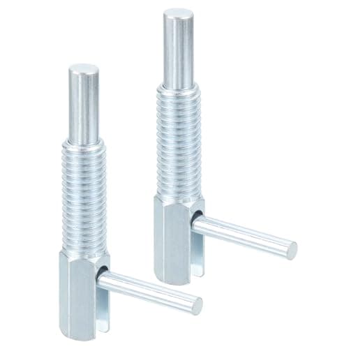 Image of sourcing map 2 Pcs Retractable Indexing Plunger Pin, M12 l Spring Plunger Carbon Steel Spring Loaded Latch Telescopic Locking Pin for Machinery Shipbuilding