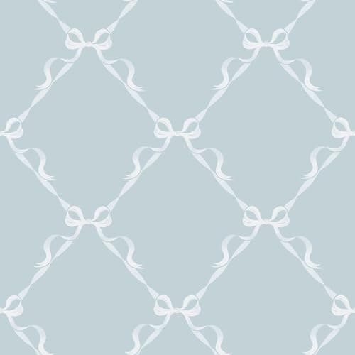 Image of Holden Storybook Tied with a Bow Cute Minimalistic Kids Wallpaper Perfect for Children's Bedrooms, Nurseries, Playrooms Baby Girls' Wallcovering Soft Pale Blue (14030)