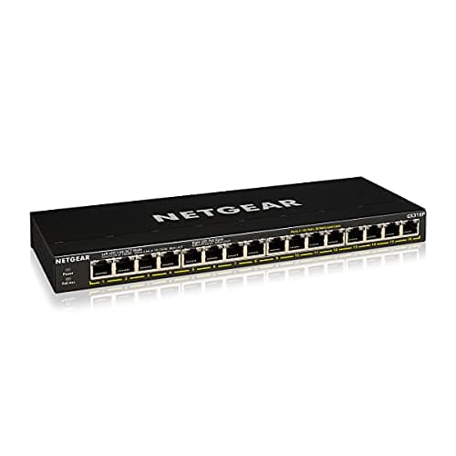Image of NETGEAR 16 Port PoE Switch GS316P - Ethernet Splitter - Ethernet Switch - Ethernet Hub - Plug-and-Play - Silent Operation - Desktop or Wall Mount