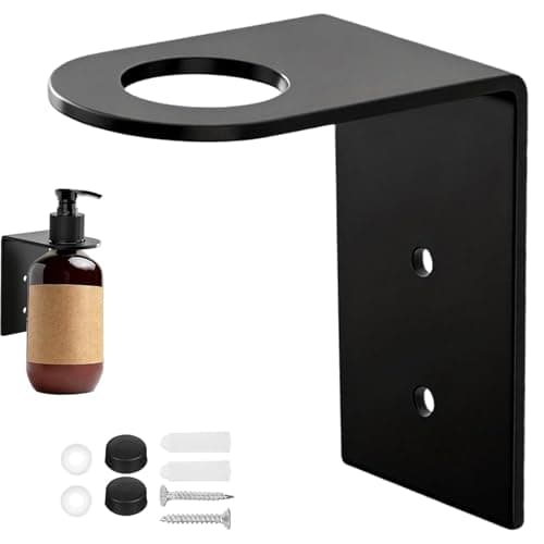 Image of Soap Bottle Holder Wall Mounted, Black Shower Dispenser Wall Mounteds Soap Dispenser Walls Equipped with Screws, Walls Mounted Storage for Kitchen and The Bathroom Soaps
