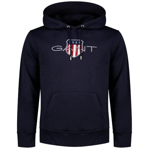 Image of GANT REG Archive Shield Hoodie, Evening Blue, XL