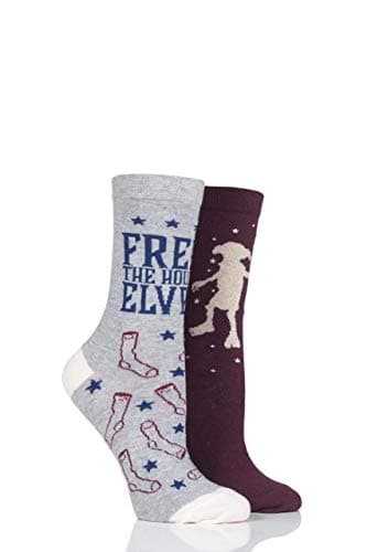 Image of Harry Potter SockShop Women's Dobby is a Free Elf Cotton Socks Witches Wizards World Book Day Pack of 2 Assorted 4-8