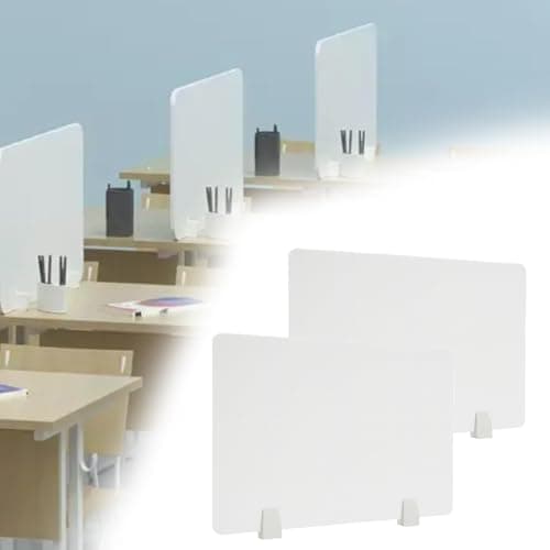 Image of SXFSDOU Acrylic Desk Divider 80CM x 30CM PVC Partition Wall Reduces Visual Distractions Free-Standing Privacy Panel Ideal for Home & Office Workspaces (1PC)