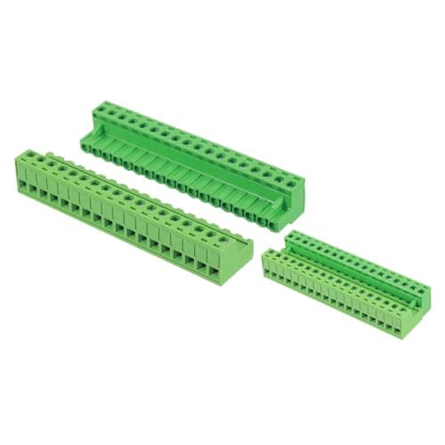 Image of sourcing map 18 Pin 5mm 0.2 Inch Pitch PCB Mount Screw Terminal Block Connector Male Female, Green