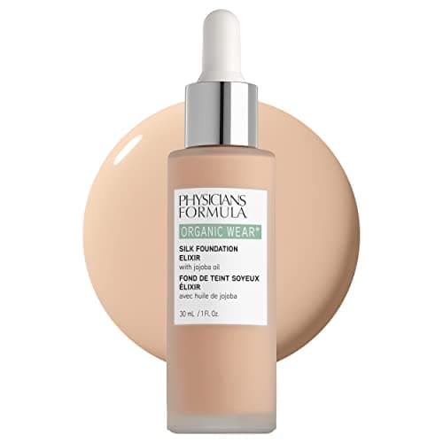 Image of Physicians Formula, Organic Wear Silk Foundation Elixir, Weightless Foundation for a Dewy Finish and Healthy Look, with Organic Jojoba Oil, Aloe Vera, Coconut Oil and Botanical Cactus Flower, Fair