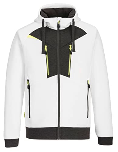 Image of Portwest Mens 4 Way Stretch Fabric DX4 Zipped Hoodie Jacket White M