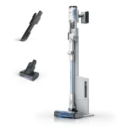 Image of Shark Detect Clean & Empty Cordless Vacuum Cleaner with Auto-Empty System, Lightweight & Flexible Anti Hair Wrap Vacuum with Pet & Duster-Crevice Tools, 60 Mins Run-Time, Dock, Cloudy Blue IW4621UKT