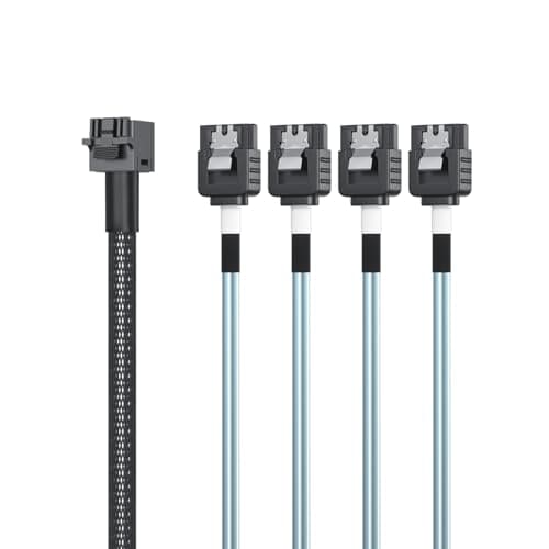 Image of 10Gtek® SFF-8643(Host) to 4x Sata(Target) 1-Meter(3.3-ft), 6G Internal Mini SAS HD to SATA 7pin Hard Disk Data Server Raid Cable