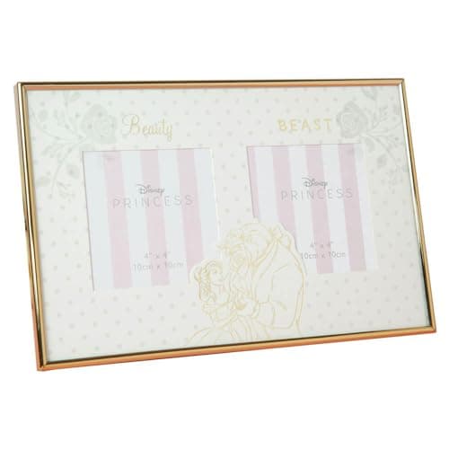 Image of Disney Princess Happily Ever After Beauty & The Beast Double 4 x 4 Photo Frame