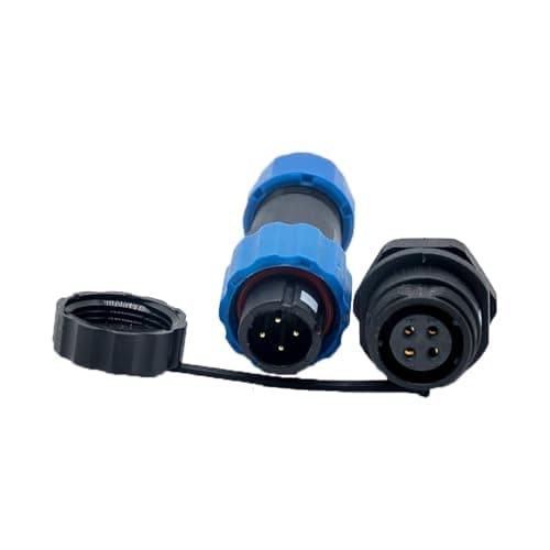 Image of Elecbee IP68 Connectors Waterproof SP13 Series Male Plug & Female Socket 4 Pin Panel Mount